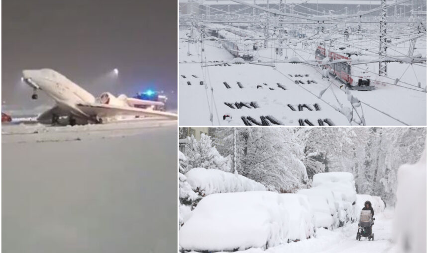 Χιονοθύελλα σάρωσε το αεροδρόμιο του Μονάχου-Χιλιάδες επιβάτες εγκλωβίστηκαν