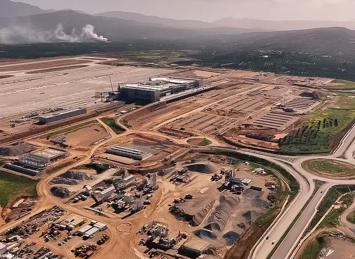 Μέσα στο εργοτάξιο του νέου διεθνούς αεροδρομίου στο Καστέλλι